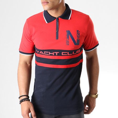 Geographical Norway - Polo Manches Courtes Kails Rouge Bleu Marine