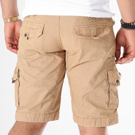 Geographical Norway - Short Cargo Patchs Brodés Panoplie Beige