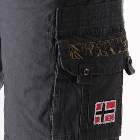 Geographical Norway - Short Cargo Patchs Brodés Panoplie Noir