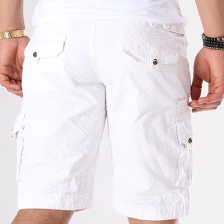 Geographical Norway - Short Cargo Patchs Brodés Panoplie Blanc