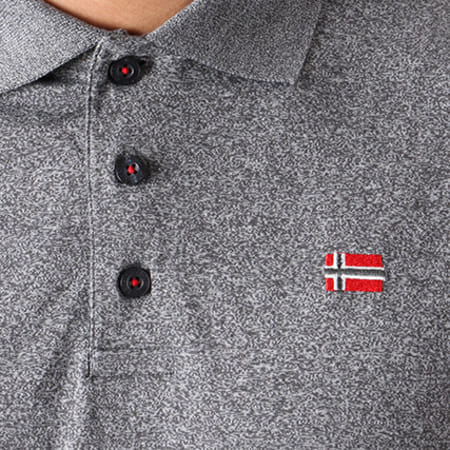 Geographical Norway - Polo Manches Courtes Karchie Gris Anthracite Chiné
