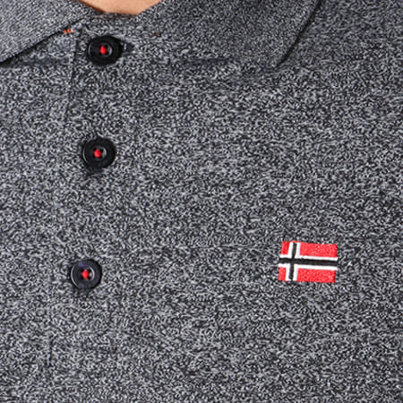 Geographical Norway - Polo Manches Courtes Karchie Noir Chiné