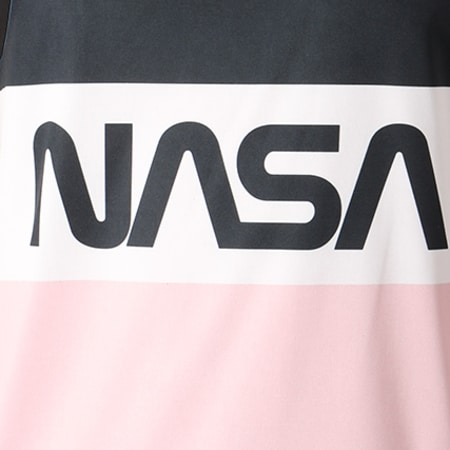 NASA - Débardeur Worm Logo Tricolore Noir Blanc Rose