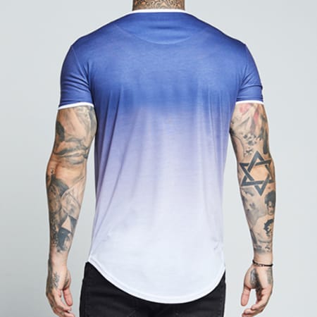 SikSilk - Tee Shirt Oversize Poly Contrast Fade Gym 12299 Bleu Clair Dégradé