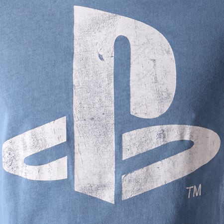 Playstation - Tee Shirt Fake Denim Bleu Clair