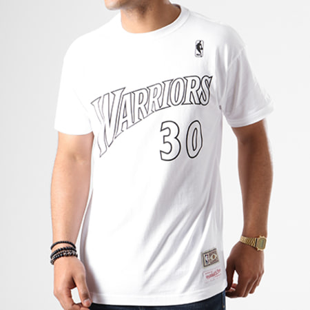 Mitchell and Ness - Tee Shirt Golden State Warriors Stephen Curry Blanc Noir