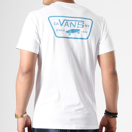 Vans - Tee Shirt Full Patch A3H5KRKW Blanc Bleu Clair
