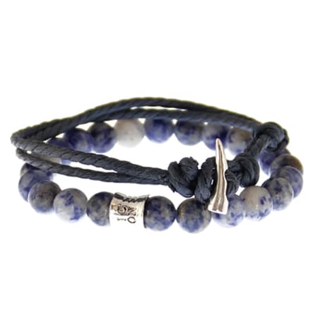 Icon Brand - Lot De 2 Bracelets Athens Combo Bleu Clair Bleu Marine