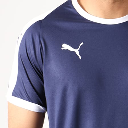 Puma - Tee Shirt Liga Jersey 703417 Bleu Marine Blanc