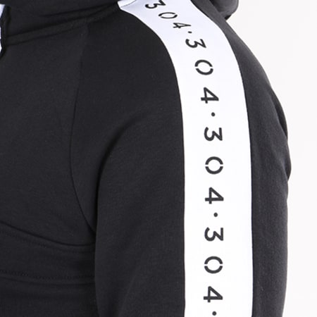 304 Clothing - Sweat Capuche Elite Noir Blanc