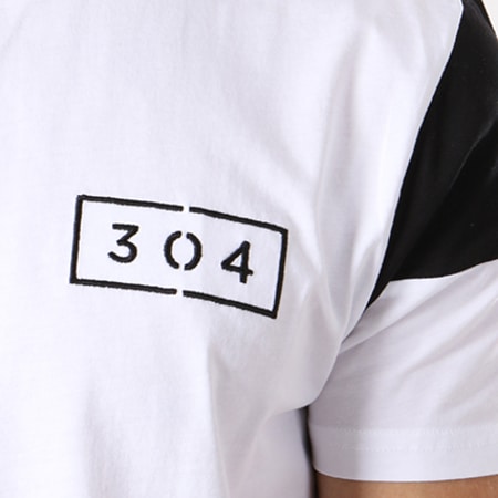 304 Clothing - Tee Shirt Oversize Avec Bandes Elite Tape Blanc Noir 