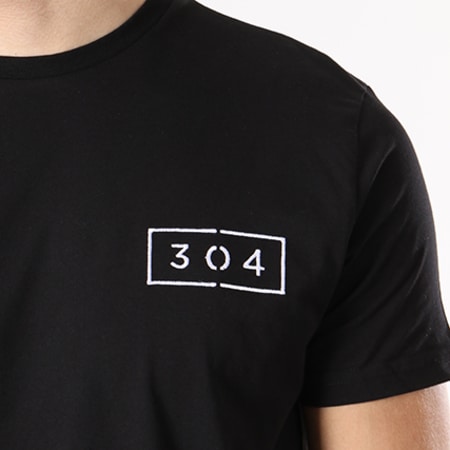 304 Clothing - Tee Shirt Oversize Avec Bandes Essentials Noir Blanc