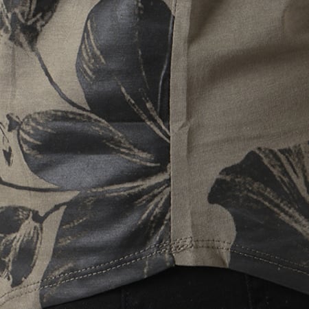 Gov Denim - Tee Shirt Oversize 18007 Vert Kaki Floral