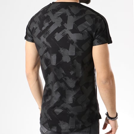 Gov Denim - Tee Shirt Oversize Avec Bandes 18011 Noir