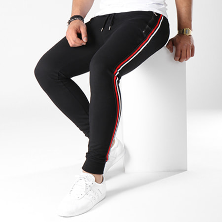 Gov Denim - Pantalon Jogging Avec Bandes 184002 Noir Blanc Rouge