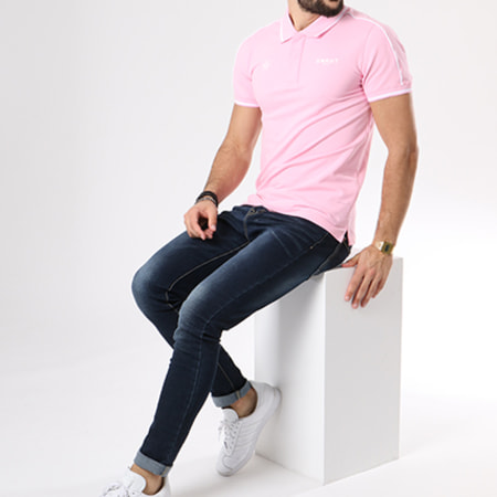 Unkut - Polo Manches Courtes Link Rose Blanc