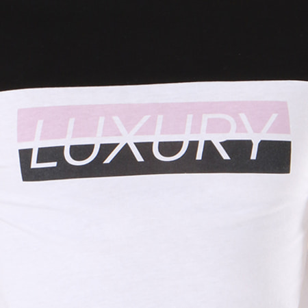 Luxury Lovers - Oversize Box Camiseta Bicolor Blanco Negro
