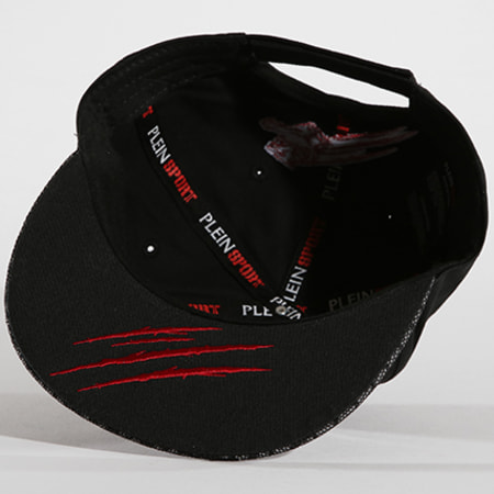 Philipp Plein Sport - Casquette Snapback Tiger Boom Noir Gris Rouge