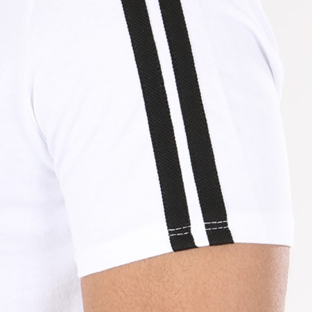 Aarhon - Tee Shirt Oversize Bandes Brodées TS12594UO Blanc Noir