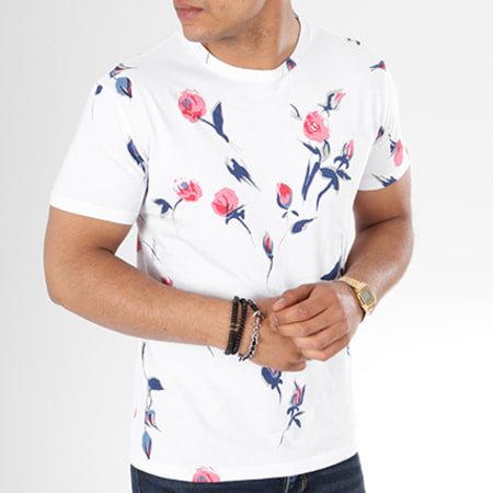 Aarhon - Tee Shirt 9001CL Blanc Floral