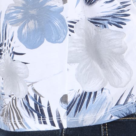 Aarhon - Tee Shirt 9001FG Blanc Bleu Marine Floral