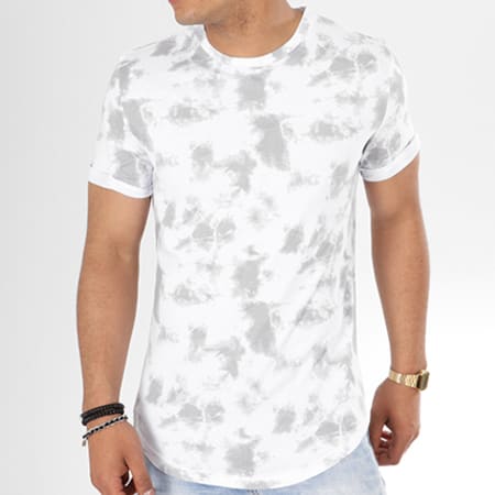 Aarhon - Tee Shirt Oversize 18-001 Blanc Gris