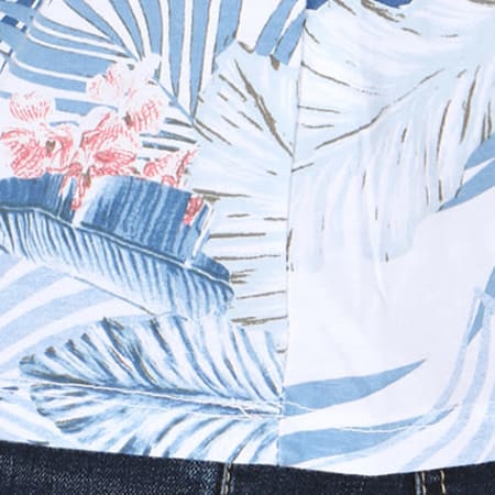 Aarhon - Tee Shirt 9001JUN Blanc Floral Bleu Marine
