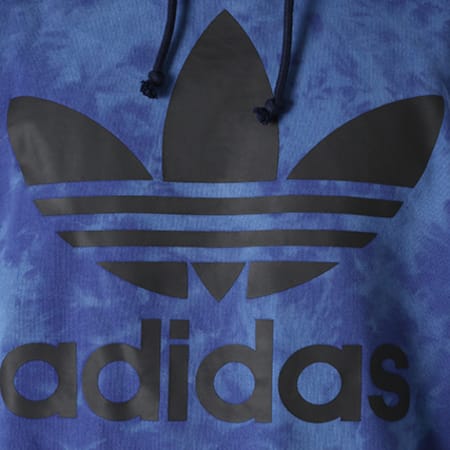 Adidas Originals - Sweat Capuche Oversize Tie Dye Trefoil CW1337 Bleu Marine