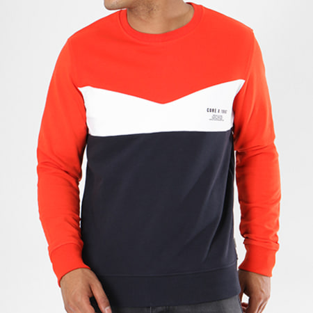 Jack And Jones Sweat Crewneck Clarens Rouge Blanc Bleu Marine