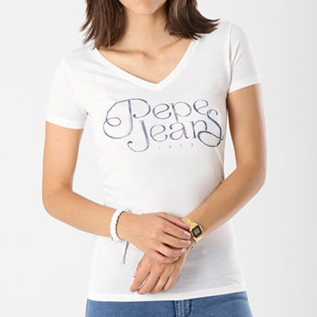 Pepe Jeans - Tee Shirt Femme Pepa Blanc