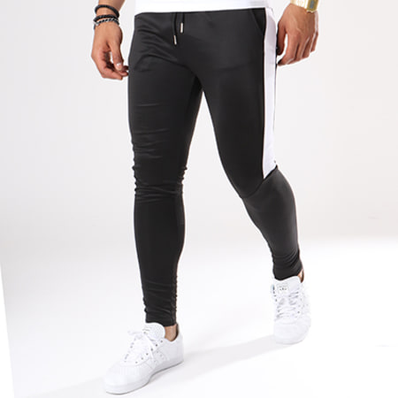 Aarhon - 105 Pantaloni da jogging a righe bianche e nere