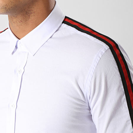 LBO - Camicia a maniche lunghe con righe Slim Fit 461 Bianco