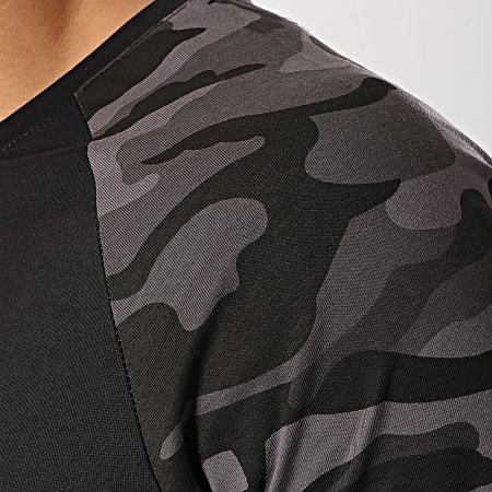 LBO - Tee Shirt Raglan 465 Noir Camouflage Gris