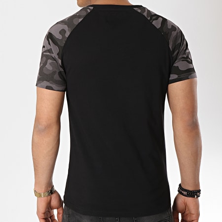 LBO - Tee Shirt Raglan 465 Noir Camouflage Gris