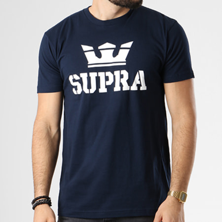 Supra - Tee Shirt Above 103437 Bleu Marine Blanc