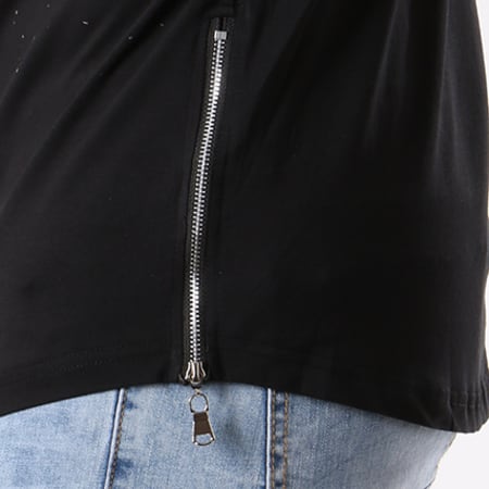 Berry Denim - Tee Shirt Oversize Avec Zips JAK-037 Noir Argenté