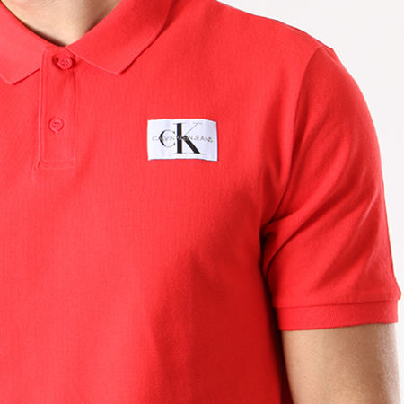 Calvin Klein - Polo Manches Courtes Monogram Logo 7770 Rouge