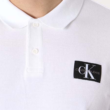 Calvin Klein - Polo Manches Courtes Monogram Logo 7770 Blanc