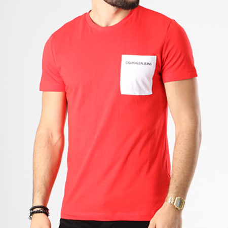 Calvin Klein - Tee Shirt Poche Institutional Logo 7841 Rouge