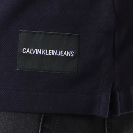 Calvin Klein - Polo Manches Courtes Back Institutional 8018 Bleu Marine