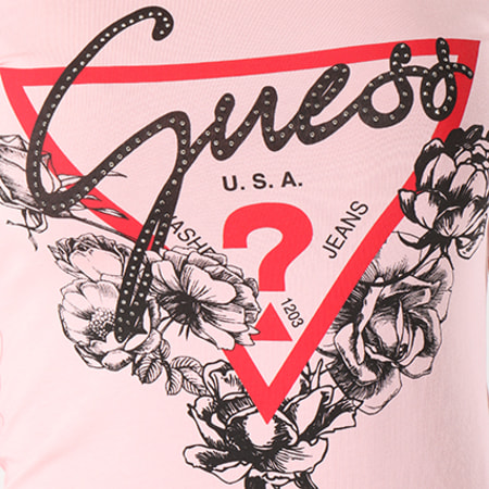 Guess - Tee Shirt Manches Longues Femme W83I40K6YW0 Rose