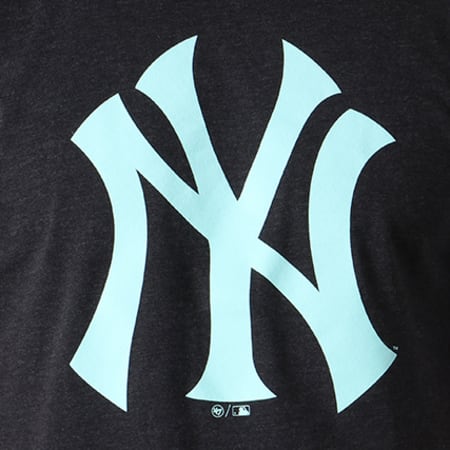 '47 Brand - Tee Shirt MLB New York Yankees 350228 Gris Anthracite Chiné Bleu Turquoise