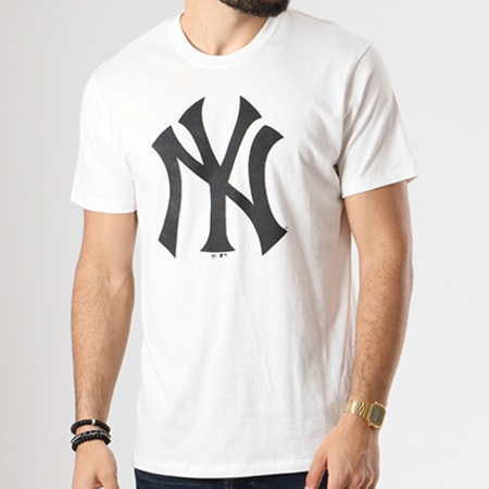 '47 Brand - Tee Shirt MLB New York Yankees 350205 Blanc Noir