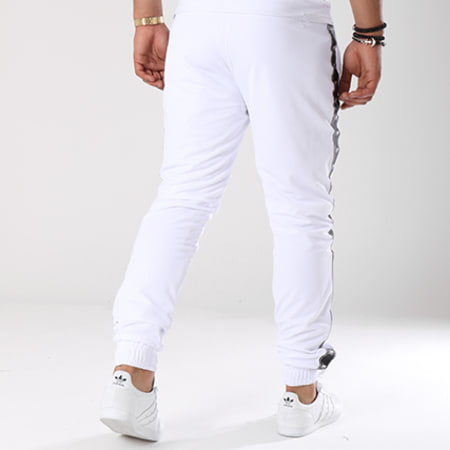 Wrung - Pantalon Jogging Bandes Brodées Allstars Blanc Noir