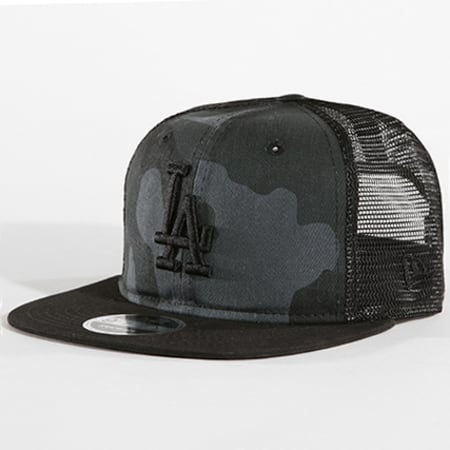 New Era - Casquette Trucker Washed Camo Los Angeles Dodgers 80580946 Gris Anthracite Camouflage Noir