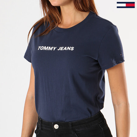 Tommy Hilfiger - Tee Shirt Femme Crew Logo 4659 Bleu Marine