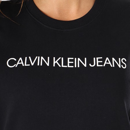 Calvin Klein - Sweat Crewneck Femme Institutional Logo 7827 Noir