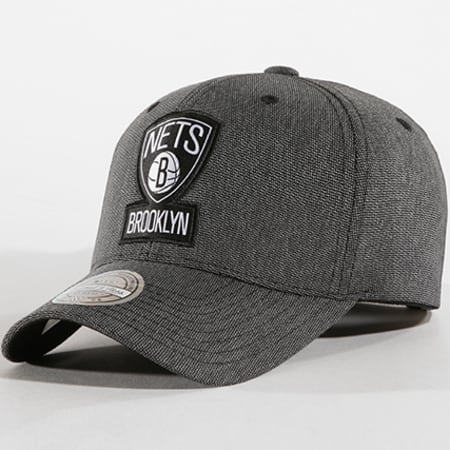 Mitchell and Ness - Casquette Brooklyn Nets Stretch Melange INTL129 Gris Anthracite Chiné