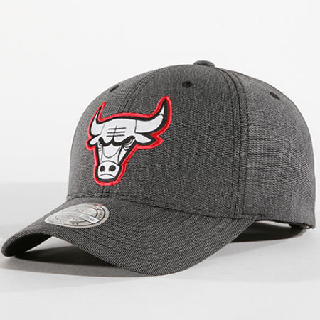 Mitchell and Ness - Casquette Chicago Bulls Stretch Melange INTL129 Gris Anthracite Chiné