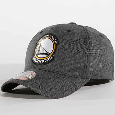 Mitchell and Ness - Casquette Golden State Warriors Stretch Melange INTL129 Gris Anthracite Chiné